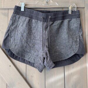 Athleta Beachside Bali Linen Shorts Womens Size 8 EUC Grey
